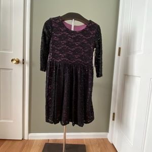 Pippa & Julie Special Occasion Dress - Girls 16 - black lace over pink
